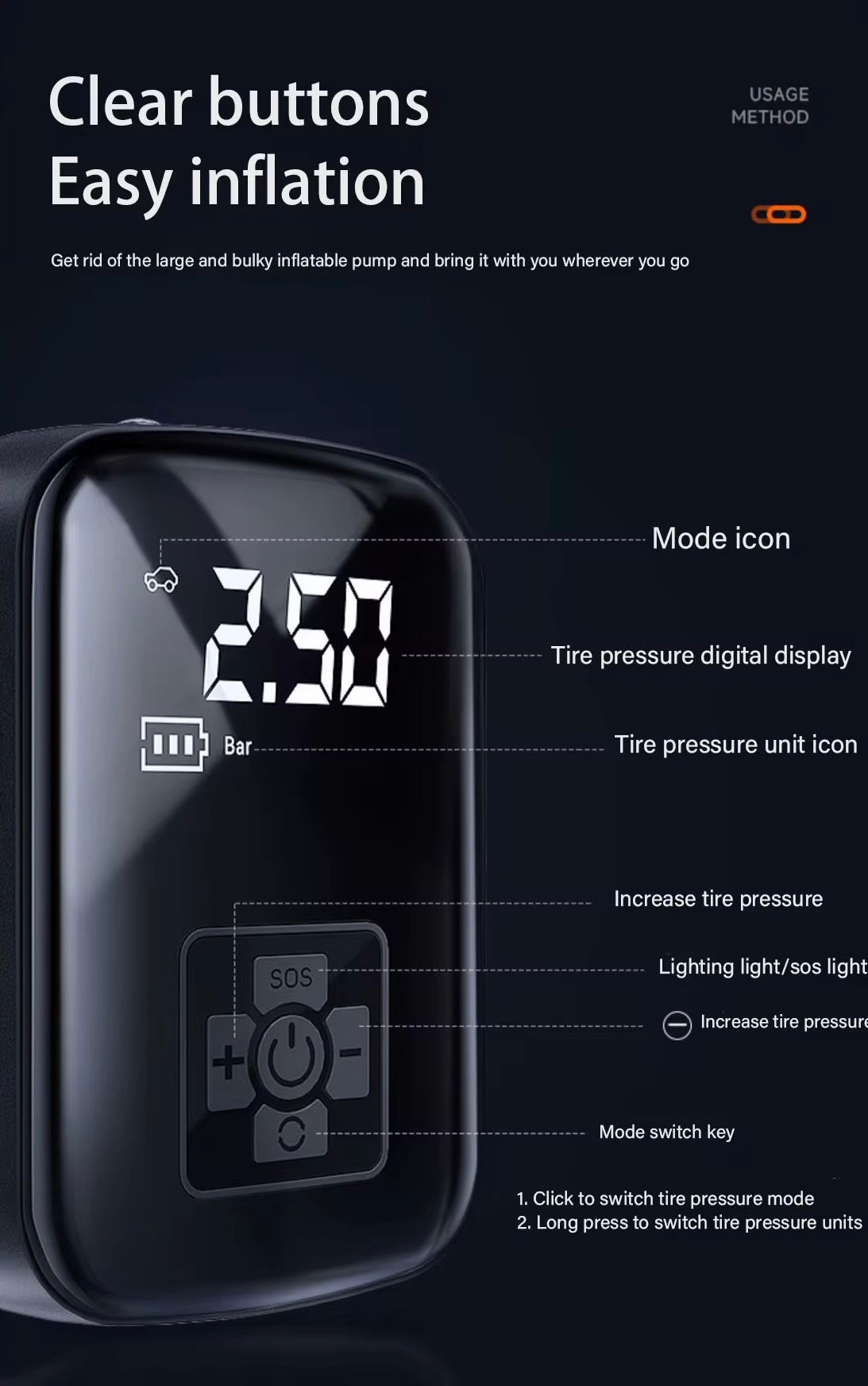 Trådlös portabel kompressor